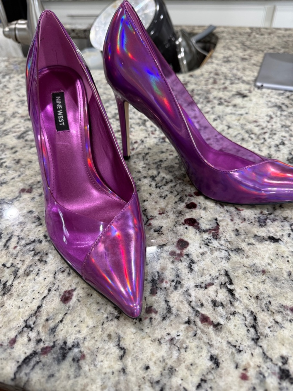 Nine West Iridescent Purple Pointed-Toe Stiletto Pumps